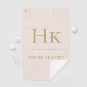 モノグラパーソナライズされたムエレガント赤面ピンク金ゴールド ゴルフタオル (インサイチュ)