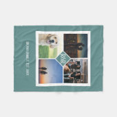 モノグラパーソナライズされたムカスタム4 Photo Collage フリースブランケット (正面(横))