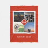 モノグラパーソナライズされたムカスタム4 Photo Collage フリースブランケット (正面)