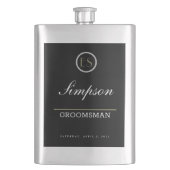 モノグラパーソナライズされたムグルームズマンギフト フラスク (正面)