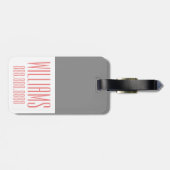 モノグラパーソナライズされたムグレーとサンゴ航海のル ラゲッジタグ (裏面横)