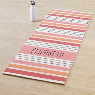 モノグラパーソナライズされたムストライプの ヨガマット