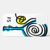 モノグラパーソナライズされたムテニスラケット及びボール Case-Mate iPhoneケース (裏面 (横))