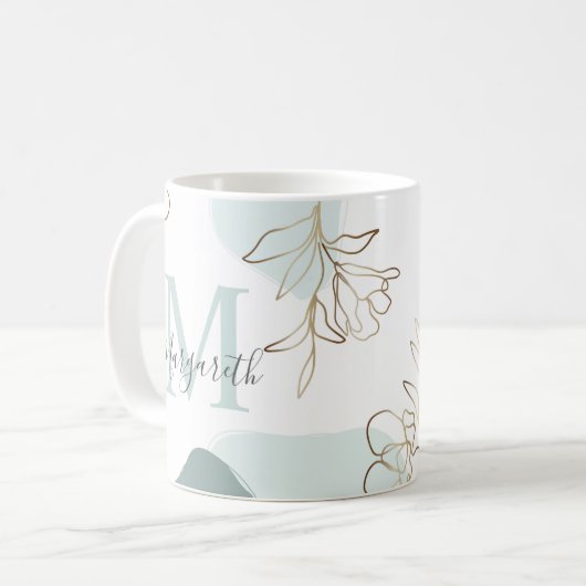 モノグラパーソナライズされたムドリームズワーク引用文ミュグ コーヒーマグカップ (正面左)