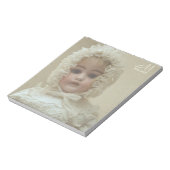 モノグラパーソナライズされたムビクトリアン古代少女の人形 ノートパッド (回転)