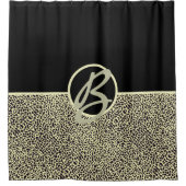 モノグラパーソナライズされたムブラッククリームレオパード シャワーカーテン (正面)