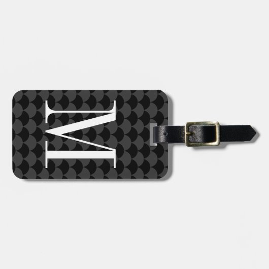 モノグラパーソナライズされたムホタテ形荷札 ラゲッジタグ (正面横)