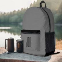 モノグラパーソナライズされたムモダンイニシャルグレーブラック