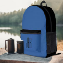 モノグラパーソナライズされたムモダンイニシャルブラックブルー