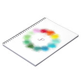 モノグラパーソナライズされたムモダンカラフルテンプレート ノートブック (左側)