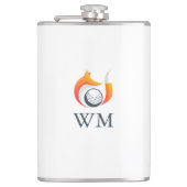 モノグラパーソナライズされたムモダンキツネ及びゴルフボール フラスク (正面)