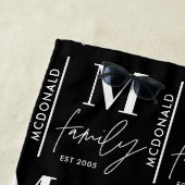 モノグラパーソナライズされたムモダンミニマルブラック科 ビーチタオル (インサイチュ)