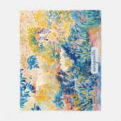 モノグラパーソナライズされたムモダン名作家庭園 フリースブランケット (正面)