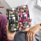 モノグラパーソナライズされたムモダン数々の写真コラージュ 保温保冷タンブラー