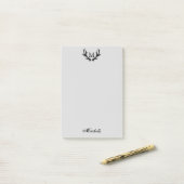 モノグラパーソナライズされたムヴィンテージの〔雄ジカの〕枝角 ポストイット (デスク上)