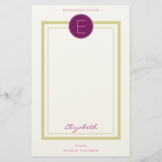 モノグラパーソナライズされたム事業 便箋 (正面)