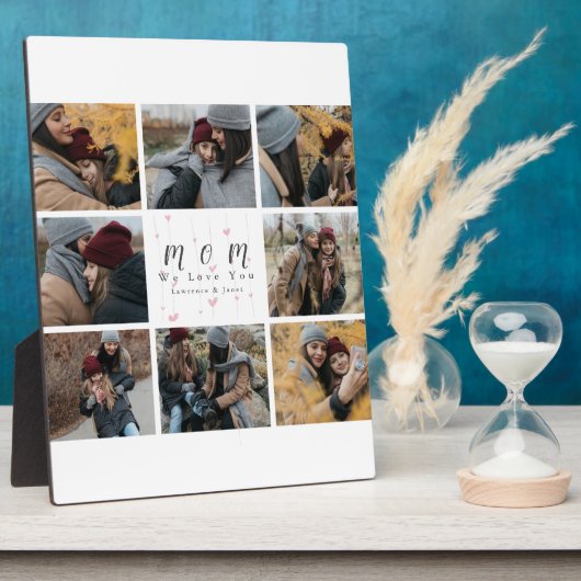 モノグラパーソナライズされたム写真コラージュマザーファミリー フォトプラーク (側面)