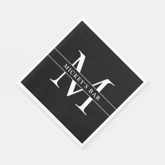 モノグラパーソナライズされたム名 スタンダードランチョンナプキン (角)