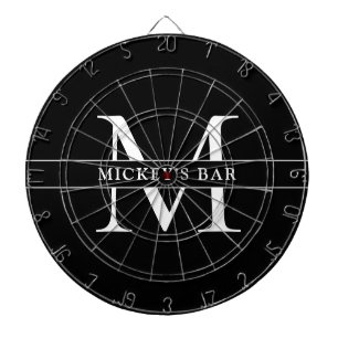 モノグラパーソナライズされたム名 ダーツボード