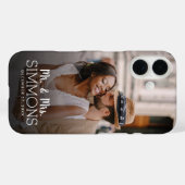 モノグラパーソナライズされたム夫妻の写結婚真 Case-Mate iPhoneケース (裏面 (横))