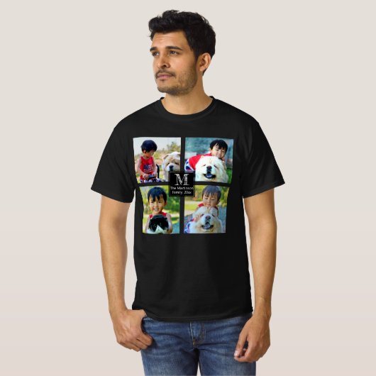 モノグラパーソナライズされたム文字付き写真Tシャツ Tシャツ (正面フル)