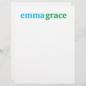 モノグラパーソナライズされたム文房具メモ帳 レターヘッド (正面/裏面)