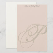 モノグラパーソナライズされたム文房具 便箋 (正面/裏面)