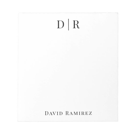 モノグラパーソナライズされたム独自の名前を追加ミニマルする ノートパッド (正面)