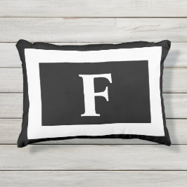 モノグラパーソナライズされたム白黒トレンディー アウトドアクッション