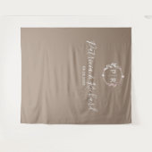 モノグラパーソナライズされたム結婚の背景 タペストリー (正面(横))