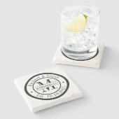 モノグラパーソナライズされたム結婚ス ストーンコースター (横)