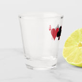 モノグラパーソナライズされたム遊のカードブリッジとトランプのポーカー ショットグラス (左)