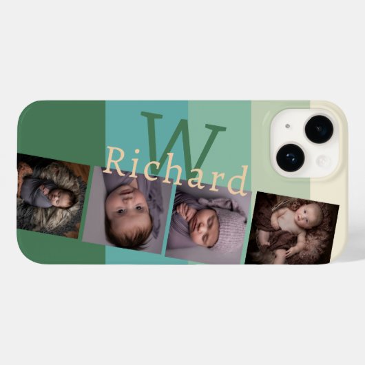 モノグラパーソナライズされたム5色緑(イメージ付き) Case-Mate iPhoneケース (裏面 (横))