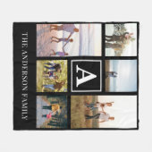 モノグラパーソナライズされたム6フォトコラージュ フリースブランケット (正面(横))