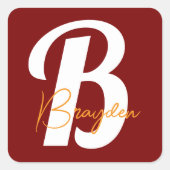 モノグラパーソナライズされたム スクエアシール (正面)