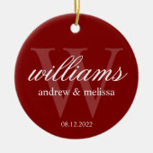 モノグラパーソナライズされたム セラミックオーナメント (正面)