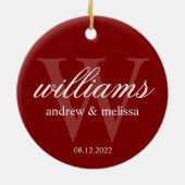 モノグラパーソナライズされたム セラミックオーナメント (裏面)