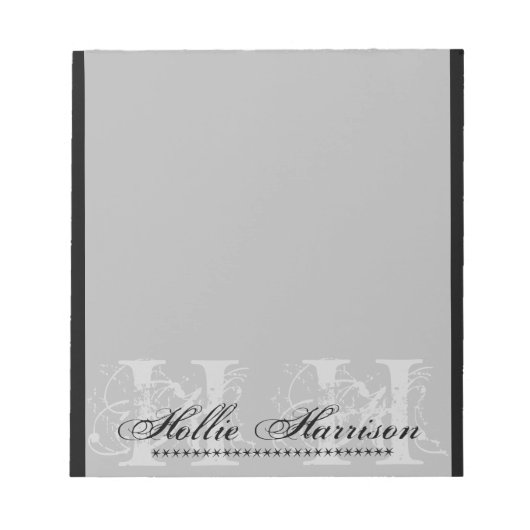 モノグラパーソナライズされたム：メモ帳 ノートパッド (正面)