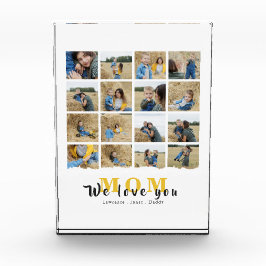 モノグラパーソナライズされたムLove You Mom 16 Mother Photo フォトブロック