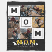 モノグラパーソナライズされたムLove you mom family Photos F フリースブランケット (正面)