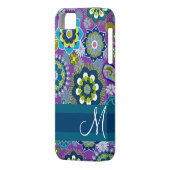 モノグラファンキーガーリーム付き花の模様 Case-Mate iPhoneケース (裏面左)