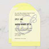 モノグラファンキームエレガントイエローグレーシルバー金属 招待状 (正面/裏面)