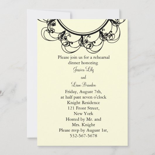 モノグラファンシームリハーサルディナー(オフ+ホワイト) 招待状 (正面)