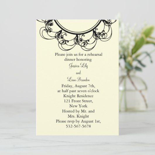 モノグラファンシームリハーサルディナー(オフ+ホワイト) 招待状 (スタンド正面)