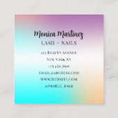 モノグラフェイクムを使用したグラデーションのメタリックテクスチャ スクエア名刺 (裏面)