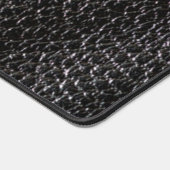 モノグラフェイクムを使用したシックなブラックレザー デスクマット (コーナー)