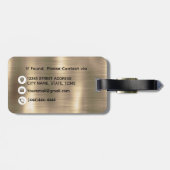 モノグラフェイクム金ゴールド金属鋼系カスタム ラゲッジタグ (裏面横)