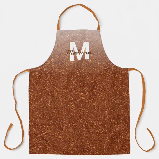 モノグラフェイクム銅グリッターエレガントChic エプロン (正面)