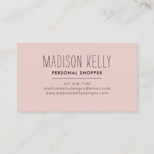 モノグラフェミニンムかわいらし赤面ガーリーピンク 名刺 (裏面)