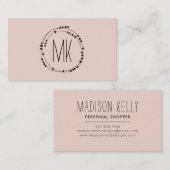 モノグラフェミニンムかわいらし赤面ガーリーピンク 名刺 (正面/裏面)